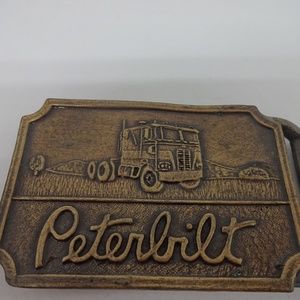 Peterbilt Trucker Brass Belt Buckle